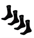 Daugle sports socks, black, crew neck, athletic training, logo print, rib knit, cotton blend (2 Paar pro Packung)